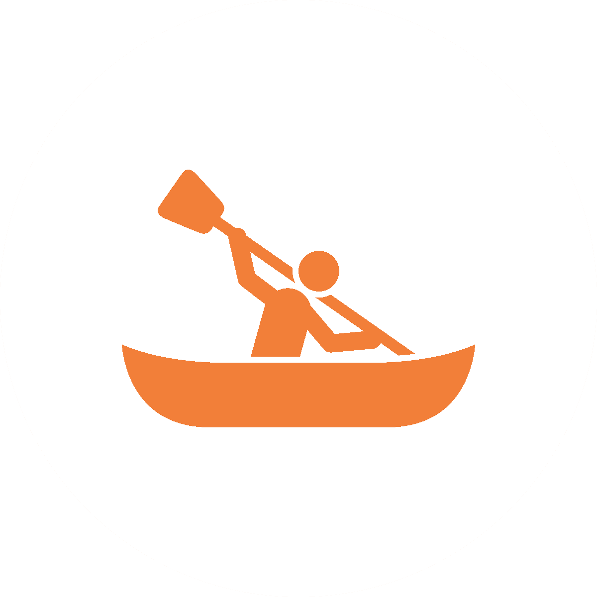 icon showing person using paddle in kayak