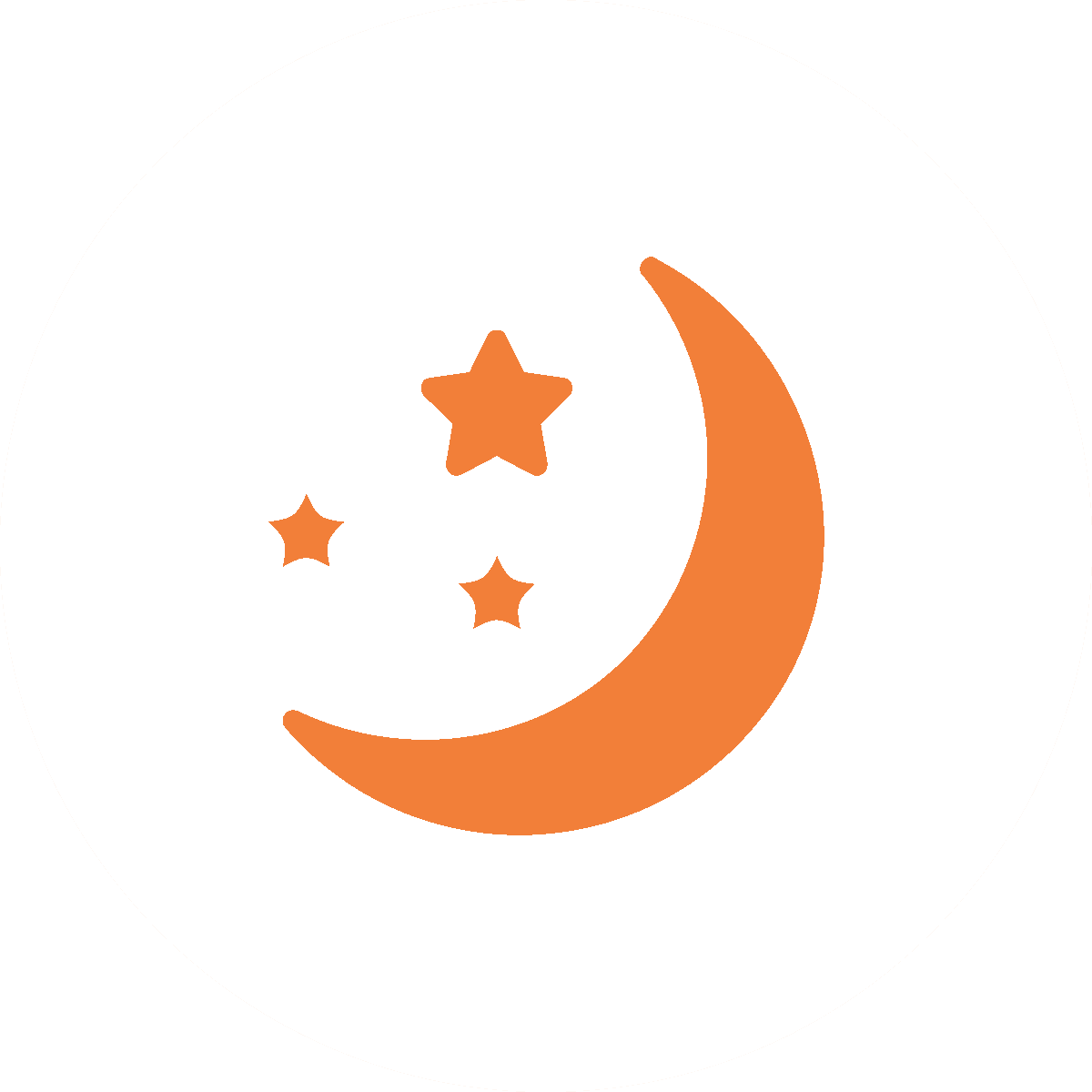 icon showing quarter moon and three stars