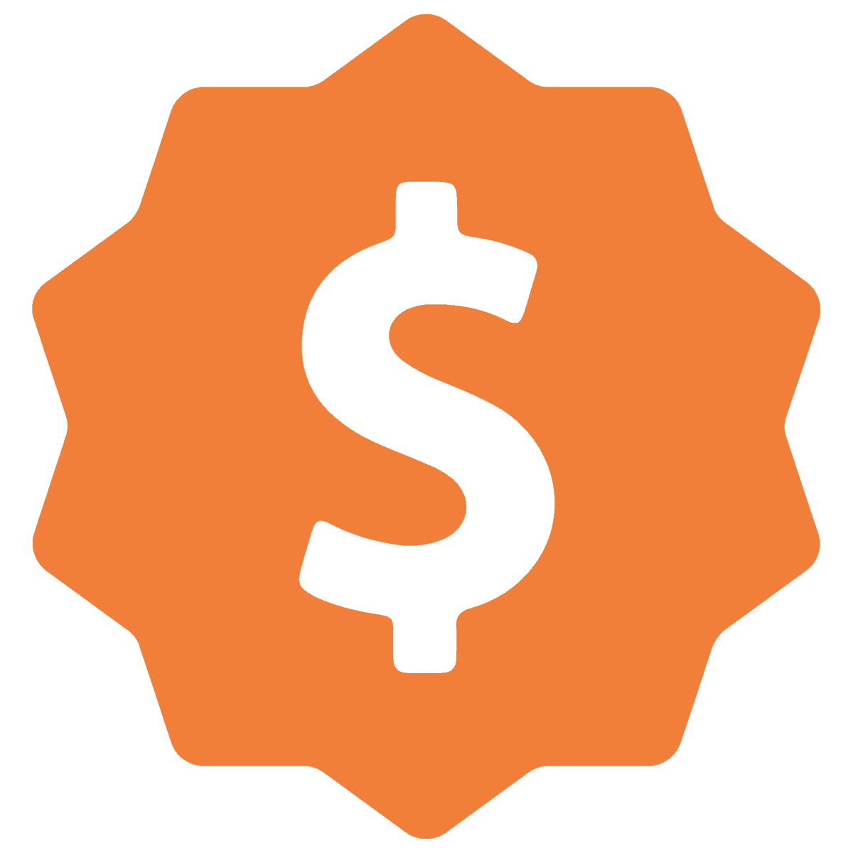 icon showing money or price with a dollar sign